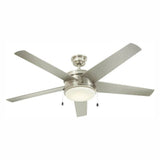 Home Decorators Portwood 60 in LED Indoor/Outdoor Brushed Nickel Ceiling Fan